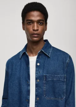 MANGO Kurtki I Koszule Wierzchnie*Koszula wierzchnia z denimu z kieszenią