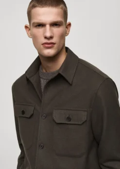 MANGO Kurtki I Koszule Wierzchnie*Koszula wierzchnia z flaneli z mieszanki wełny