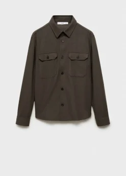 MANGO Kurtki I Koszule Wierzchnie*Koszula wierzchnia z flaneli z mieszanki wełny