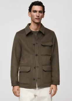 MANGO Kurtki I Koszule Wierzchnie*Koszula wierzchnia z flaneli z mieszanki wełny