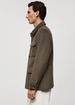 MANGO Kurtki I Koszule Wierzchnie*Koszula wierzchnia z flaneli z mieszanki wełny