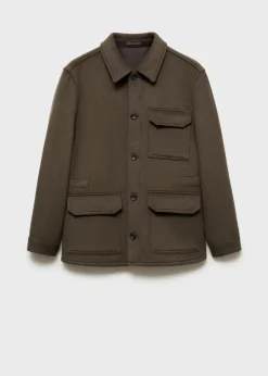 MANGO Kurtki I Koszule Wierzchnie*Koszula wierzchnia z flaneli z mieszanki wełny