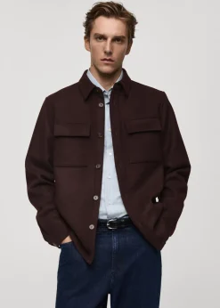 MANGO Kurtki I Koszule Wierzchnie*Koszula wierzchnia z flaneli wełnianej z kieszeniami