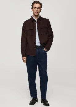 MANGO Kurtki I Koszule Wierzchnie*Koszula wierzchnia z flaneli wełnianej z kieszeniami