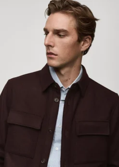 MANGO Kurtki I Koszule Wierzchnie*Koszula wierzchnia z flaneli wełnianej z kieszeniami