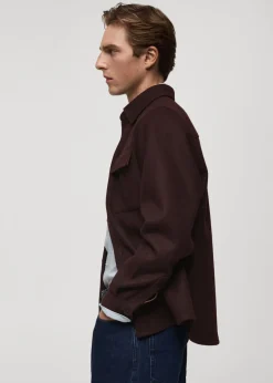 MANGO Kurtki I Koszule Wierzchnie*Koszula wierzchnia z flaneli wełnianej z kieszeniami