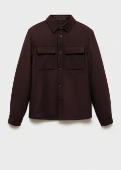 MANGO Kurtki I Koszule Wierzchnie*Koszula wierzchnia z flaneli wełnianej z kieszeniami