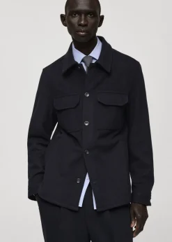 MANGO Kurtki I Koszule Wierzchnie*Koszula wierzchnia z flaneli z mieszanki wełny