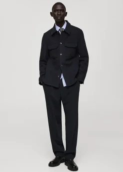 MANGO Kurtki I Koszule Wierzchnie*Koszula wierzchnia z flaneli z mieszanki wełny