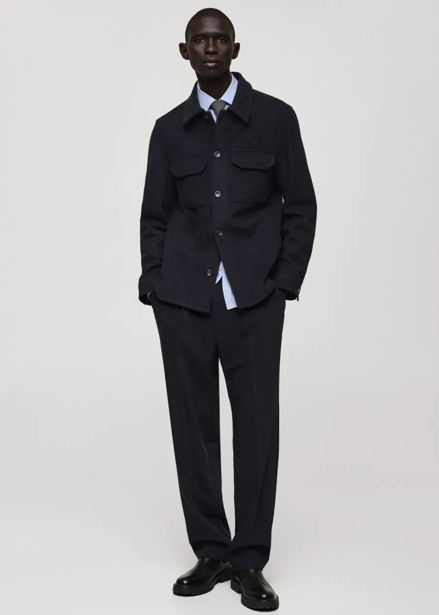 MANGO Kurtki I Koszule Wierzchnie*Koszula wierzchnia z flaneli z mieszanki wełny