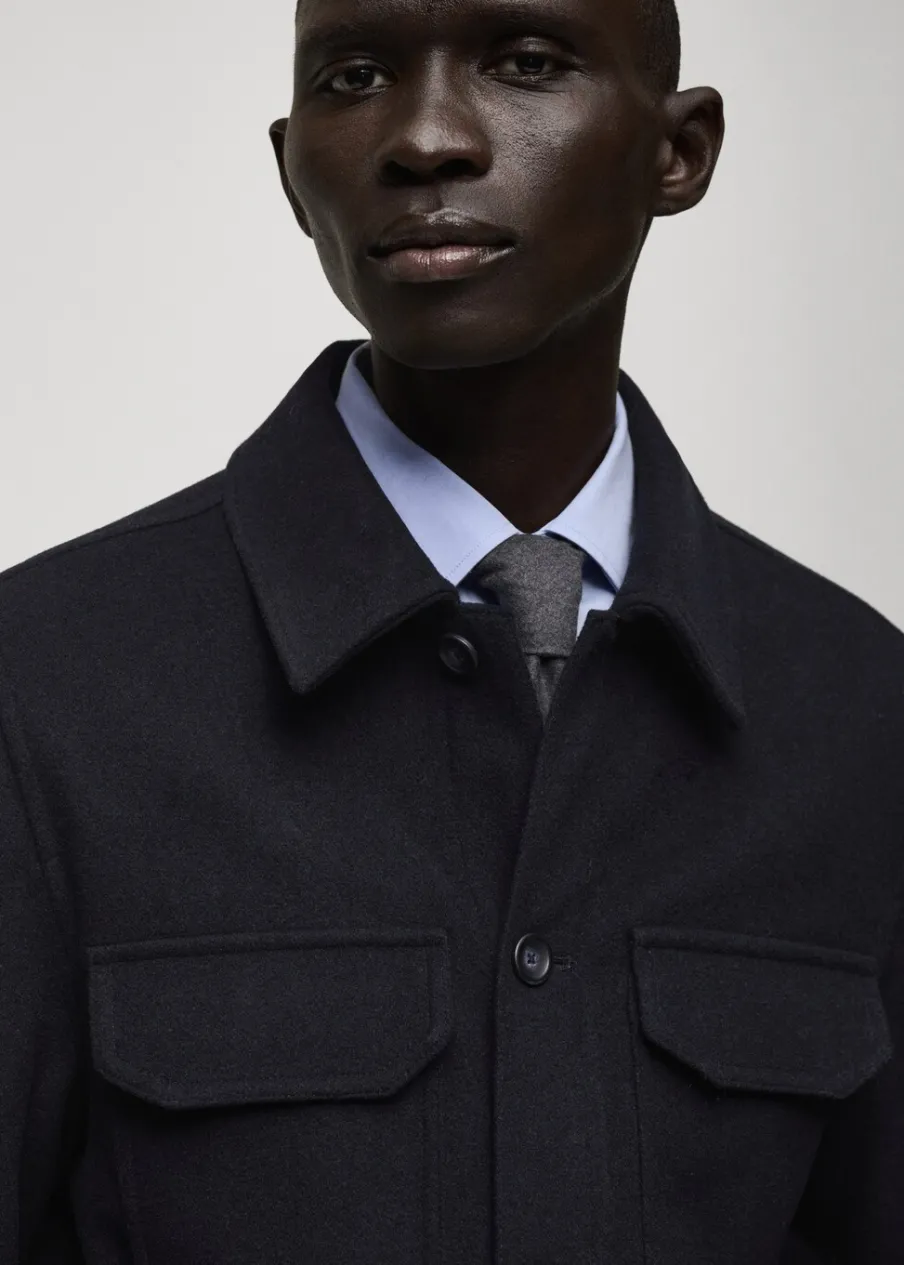 MANGO Kurtki I Koszule Wierzchnie*Koszula wierzchnia z flaneli z mieszanki wełny