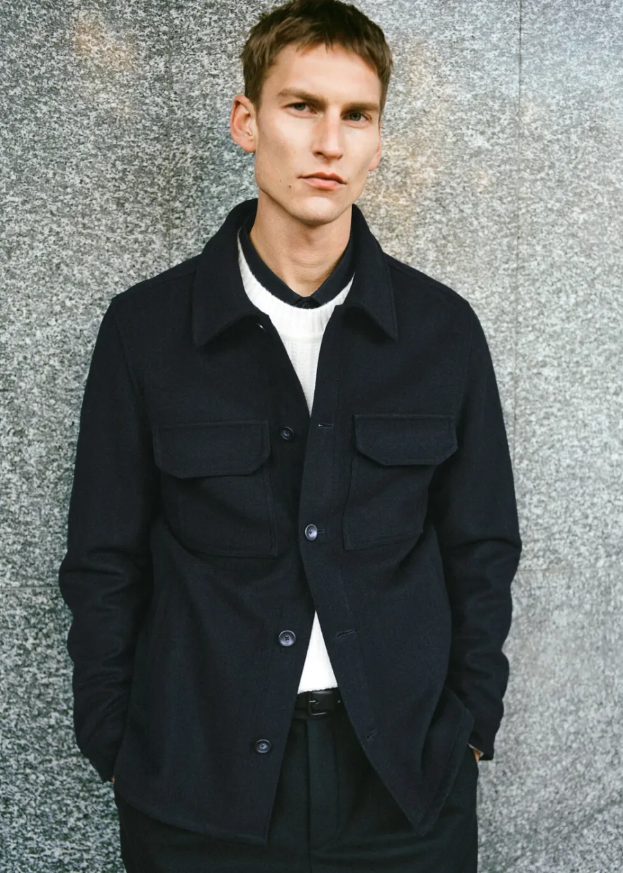 MANGO Kurtki I Koszule Wierzchnie*Koszula wierzchnia z flaneli z mieszanki wełny