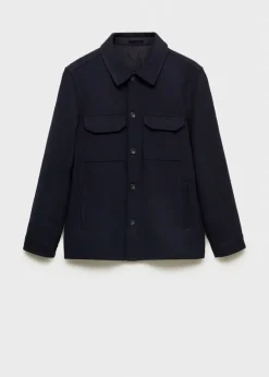 MANGO Kurtki I Koszule Wierzchnie*Koszula wierzchnia z flaneli z mieszanki wełny