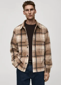 MANGO Kurtki I Koszule Wierzchnie*Koszula wierzchnia z flaneli w kratkę i z teksturą