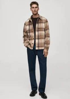 MANGO Kurtki I Koszule Wierzchnie*Koszula wierzchnia z flaneli w kratkę i z teksturą