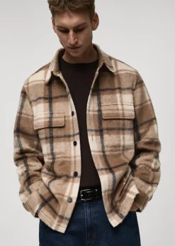 MANGO Kurtki I Koszule Wierzchnie*Koszula wierzchnia z flaneli w kratkę i z teksturą