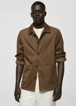 MANGO Kurtki I Koszule Wierzchnie*Koszula wierzchnia z imitacji zamszu z kieszeniami