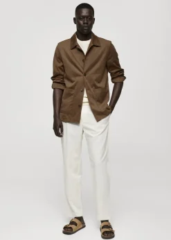 MANGO Kurtki I Koszule Wierzchnie*Koszula wierzchnia z imitacji zamszu z kieszeniami