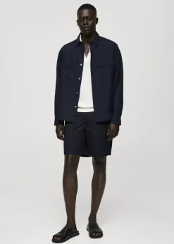 MANGO Kurtki I Koszule Wierzchnie*Koszula wierzchnia z kieszeniami z mieszanki tencelu i lnu