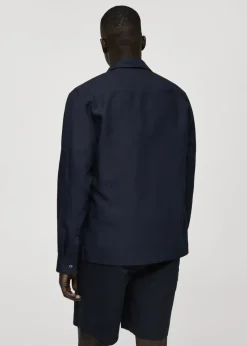 MANGO Kurtki I Koszule Wierzchnie*Koszula wierzchnia z kieszeniami z mieszanki tencelu i lnu