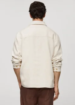 MANGO Kurtki I Koszule Wierzchnie*Koszula wierzchnia z kieszeniami z lnu 100%