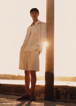 MANGO Kurtki I Koszule Wierzchnie*Koszula wierzchnia z kieszeniami z lnu 100%