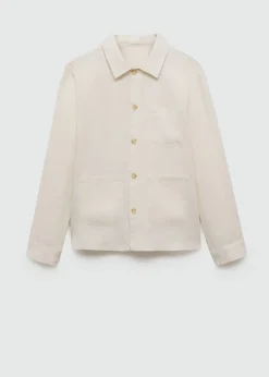 MANGO Kurtki I Koszule Wierzchnie*Koszula wierzchnia z kieszeniami z lnu 100%