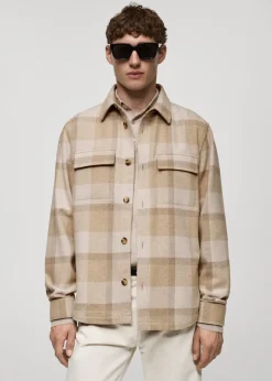 MANGO Kurtki I Koszule Wierzchnie*Koszula wierzchnia z wełnianej flaneli w kratę