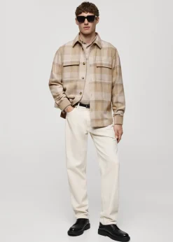 MANGO Kurtki I Koszule Wierzchnie*Koszula wierzchnia z wełnianej flaneli w kratę