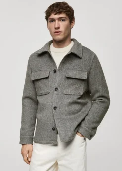 MANGO Kurtki I Koszule Wierzchnie*Koszula wierzchnia z wełny z recyklingu