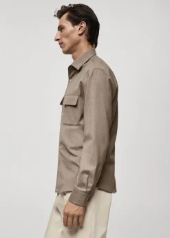 MANGO Koszule*Koszula z 100% wełny z kieszeniami