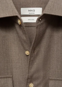 MANGO Koszule*Koszula z 100% wełny z kieszeniami