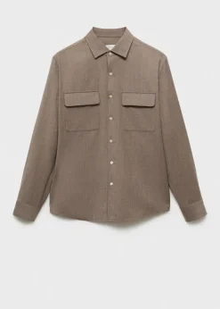 MANGO Koszule*Koszula z 100% wełny z kieszeniami