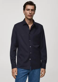 MANGO Koszule*Koszula z 100% wełny z kieszenią