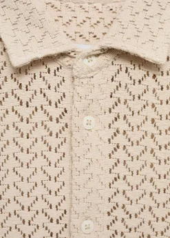 MANGO Koszule*Koszula z ażurowej dzianiny bawełnianej