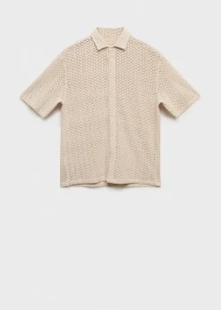 MANGO Koszule*Koszula z ażurowej dzianiny bawełnianej