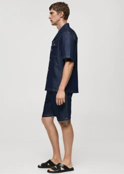 MANGO Koszule*Koszula z bawełniano-lnianego denimu