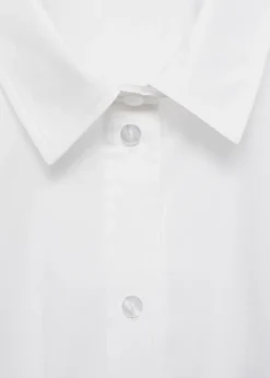 MANGO Koszule I Bluzki*Koszula z bawełny i lyocellu z krótkim rękawem