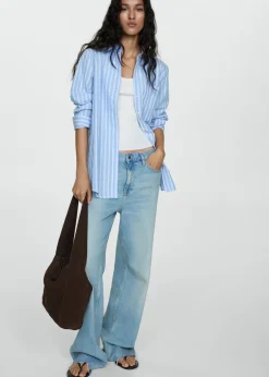 MANGO Koszule I Bluzki*Koszula z bawełny w paski