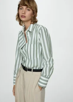 MANGO Koszule I Bluzki*Koszula z bawełny w paski