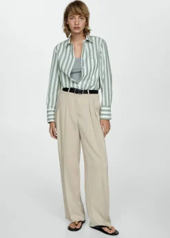 MANGO Koszule I Bluzki*Koszula z bawełny w paski