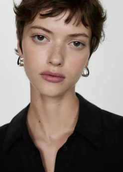 MANGO Koszule I Bluzki*Koszula z cupro z krótkim rękawem