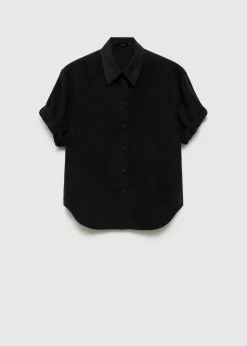 MANGO Koszule I Bluzki*Koszula z cupro z krótkim rękawem