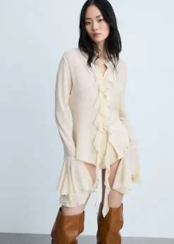 MANGO Koszule I Bluzki*Koszula z długim rękawem i falbankami