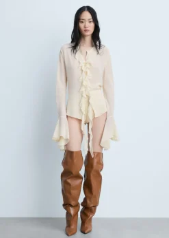 MANGO Koszule I Bluzki*Koszula z długim rękawem i falbankami