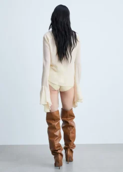 MANGO Koszule I Bluzki*Koszula z długim rękawem i falbankami