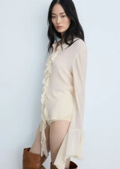 MANGO Koszule I Bluzki*Koszula z długim rękawem i falbankami