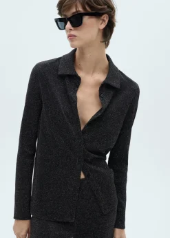 MANGO Koszule I Bluzki*Koszula z dzianiny lureksowej