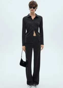 MANGO Koszule I Bluzki*Koszula z dzianiny lureksowej