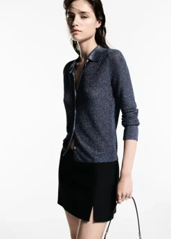 MANGO Koszule I Bluzki*Koszula z dzianiny lureksowej